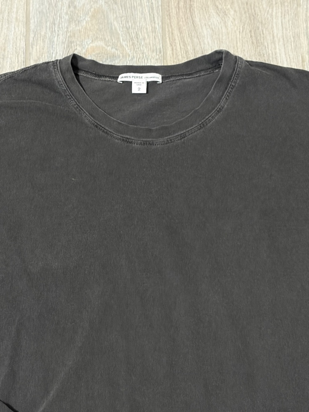 LIKE NEW! Women's James Perse Gray Distressed Long Sleeve 3/4 Shirt-2/MEDIUM